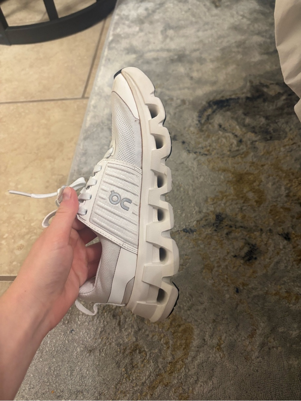 On Running White Athletic Running Sneakers - Picture 9 of 10